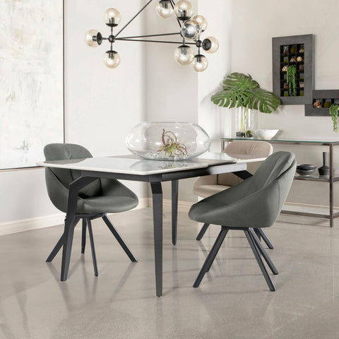 Roldan Rectangular 65-inch Extension Dining Table Grey Ceramic