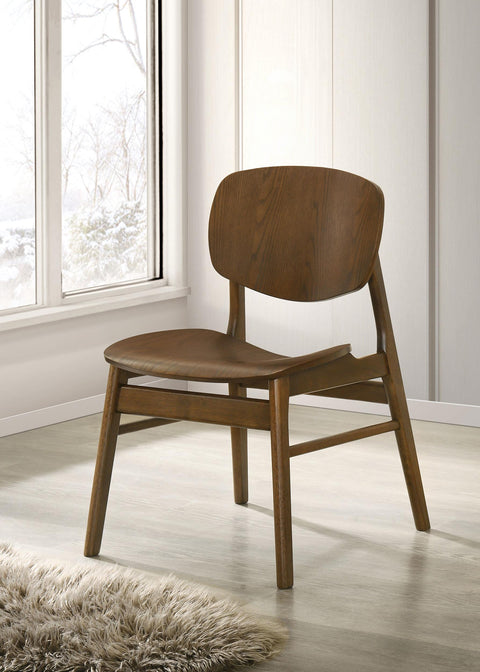 Besler Dining Side Chair Wood Seat Dark Brown (Set of 2)