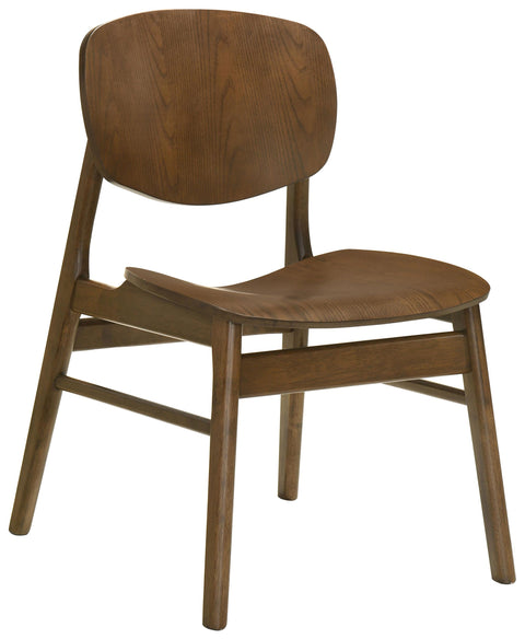 Besler Dining Side Chair Wood Seat Dark Brown (Set of 2)