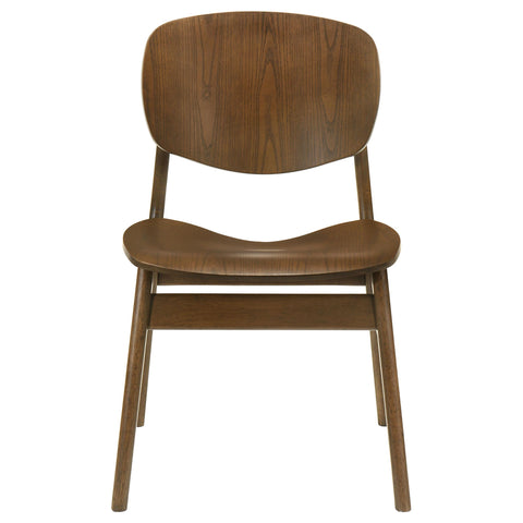 Besler Dining Side Chair Wood Seat Dark Brown (Set of 2)