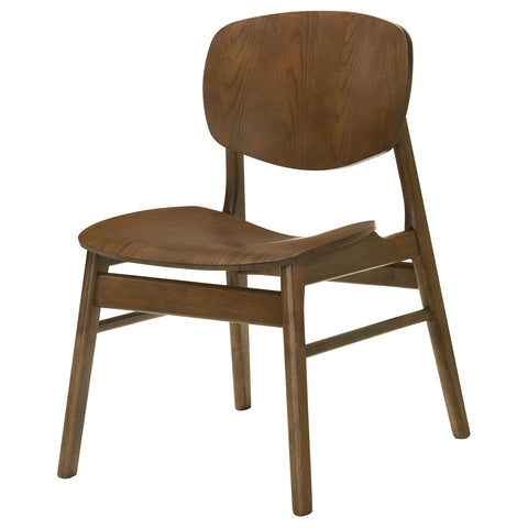 Besler Dining Side Chair Wood Seat Dark Brown (Set of 2)