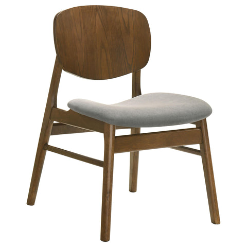 Besler Dining Side Chair Upholstered Seat Dark Brown (Set of 2)