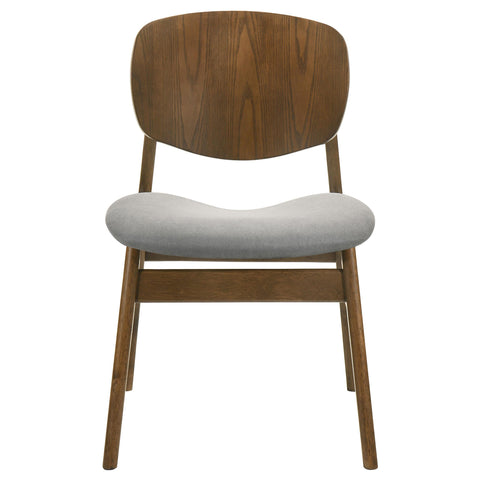 Besler Dining Side Chair Upholstered Seat Dark Brown (Set of 2)