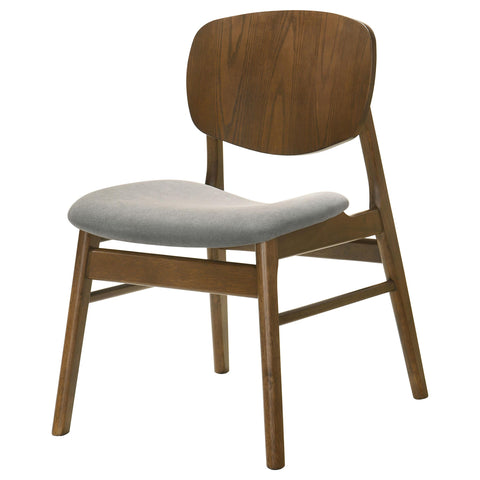 Besler Dining Side Chair Upholstered Seat Dark Brown (Set of 2)
