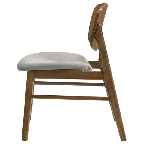 Besler Dining Side Chair Upholstered Seat Dark Brown (Set of 2)