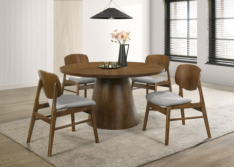 Besler Dining Side Chair Upholstered Seat Dark Brown (Set of 2)