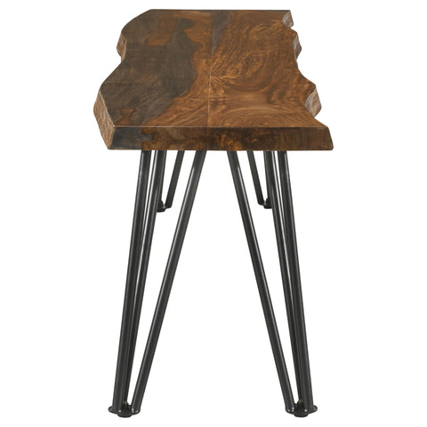 Maxwell Live Edge Wood Dining Bench Hairpin Legs Grey SheeshamGrey Sheesham