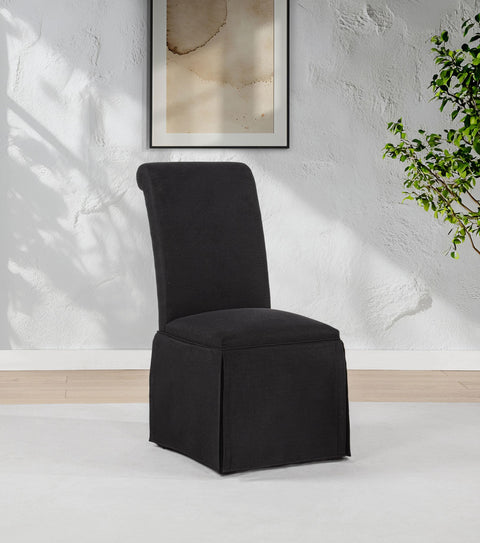 Bowers Upholstered Skirted Side Chair Black (Set of 2)