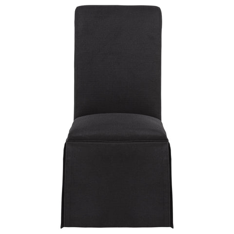 Bowers Upholstered Skirted Side Chair Black (Set of 2)