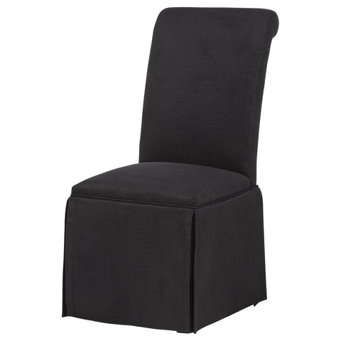 Bowers Upholstered Skirted Side Chair Black (Set of 2)