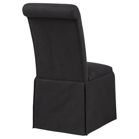 Bowers Upholstered Skirted Side Chair Black (Set of 2)