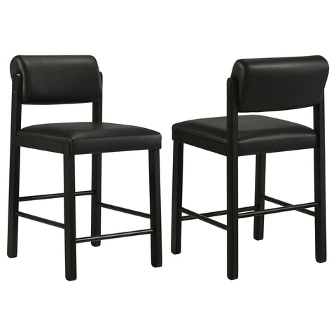 Graham Upholstered Counter Height Chair Black (Set of 2)