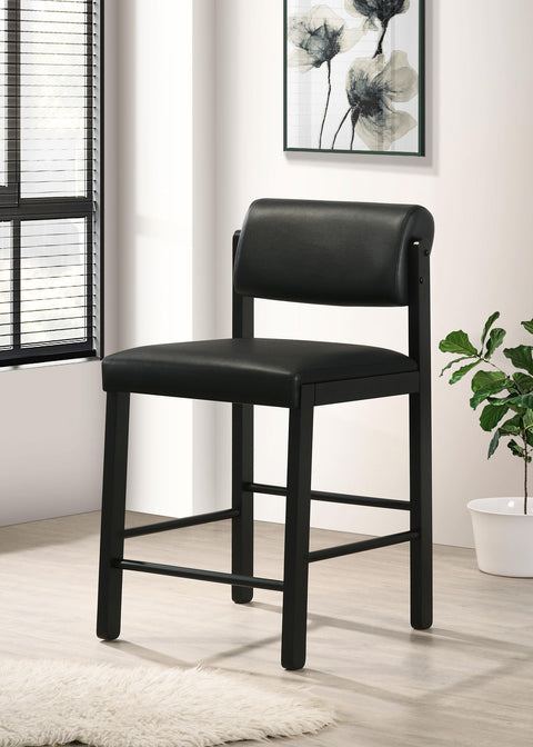 Graham Upholstered Counter Height Chair Black (Set of 2)
