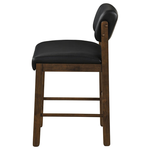 Graham Upholstered Counter Height Chair Black and Walnut (Set of 2)