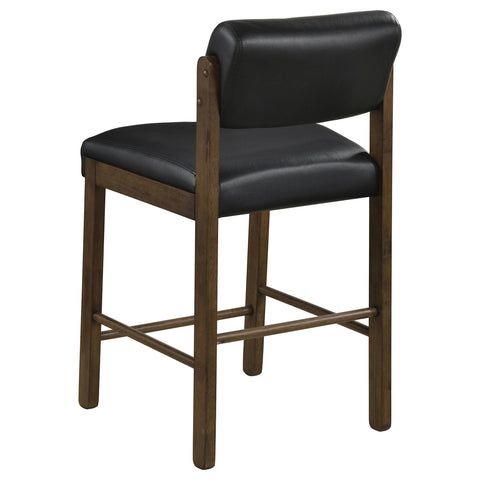 Graham Upholstered Counter Height Chair Black and Walnut (Set of 2)