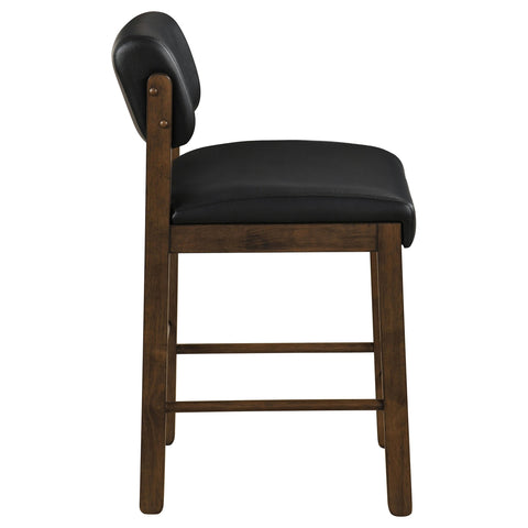 Graham Upholstered Counter Height Chair Black and Walnut (Set of 2)