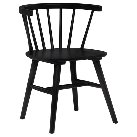 Dobrev 5-piece Round Wood Dining Set Black