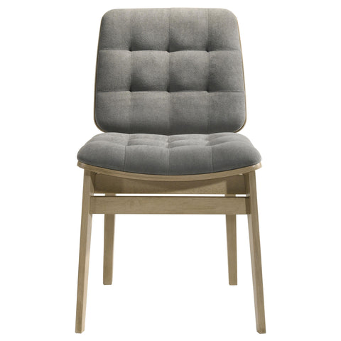 Dobrev 5-piece Round Wood Dining Set Grey and Natural Oak