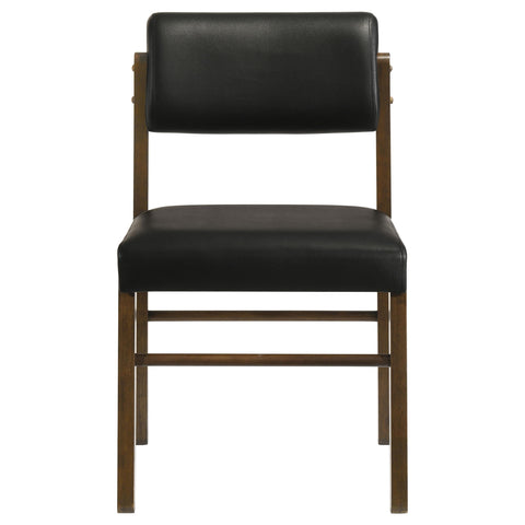 Dobrev 5-piece Round Wood Dining Set Black and Walnut