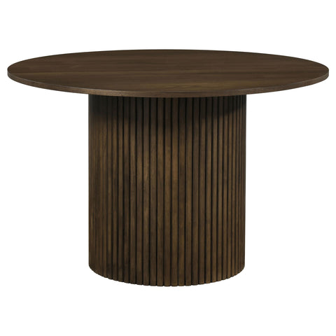 Dobrev 47-inch Round Wood Dining Room Table Walnut