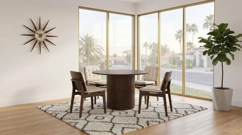 Dobrev 47-inch Round Wood Dining Room Table Walnut