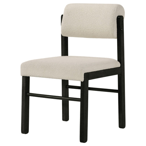 Graham Upholstered Dining Side Chair Cream and Black (Set of 2)