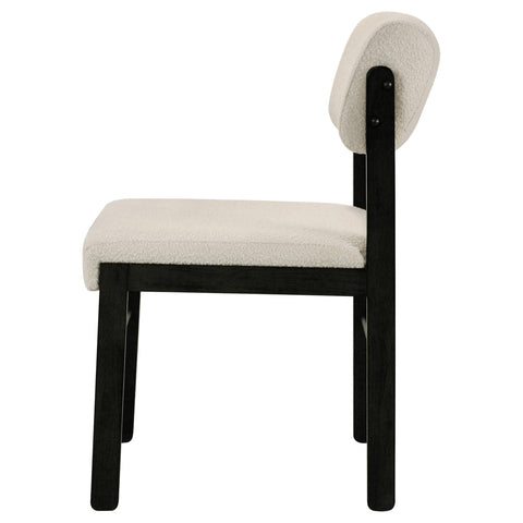 Graham Upholstered Dining Side Chair Cream and Black (Set of 2)