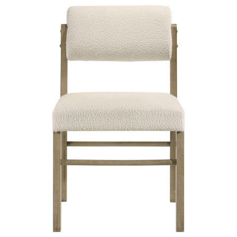 Graham Upholstered Dining Side Chair Cream and Natural Oak (Set of 2)