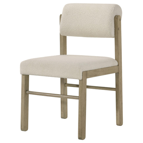 Graham Upholstered Dining Side Chair Cream and Natural Oak (Set of 2)