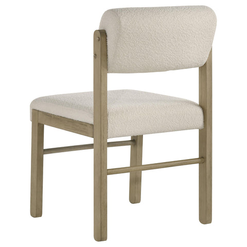 Graham Upholstered Dining Side Chair Cream and Natural Oak (Set of 2)