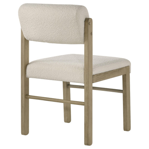 Graham Upholstered Dining Side Chair Cream and Natural Oak (Set of 2)