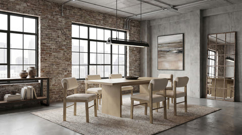 Graham Upholstered Dining Side Chair Cream and Natural Oak (Set of 2)