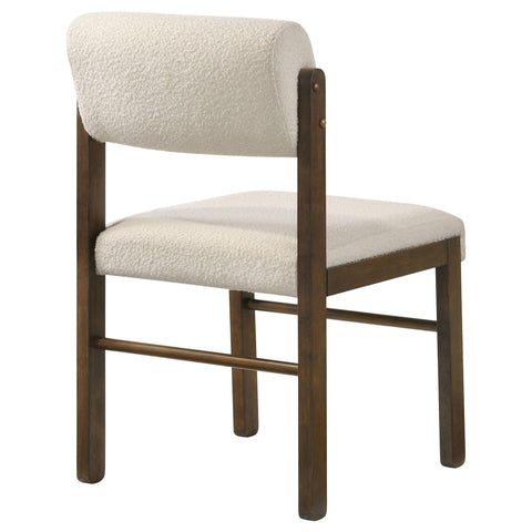 Graham Upholstered Dining Side Chair Cream and Walnut (Set of 2)