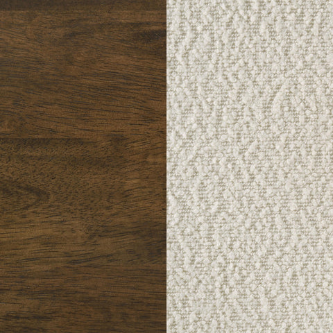 Graham Upholstered Dining Side Chair Cream and Walnut (Set of 2)