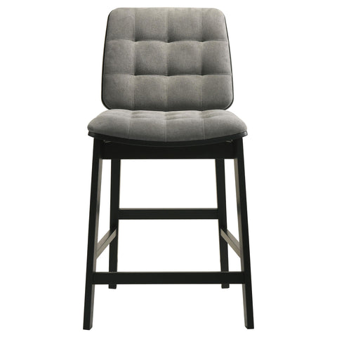 Dobrev 5-piece Round Wood Counter Height Dining Set Grey and Black