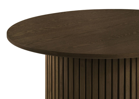 Dobrev 5-piece Round Wood Counter Height Dining Set Cream and Walnut