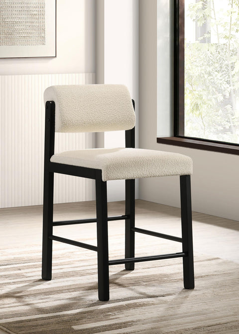 Graham Upholstered Counter Height Chair Cream and Black (Set of 2)