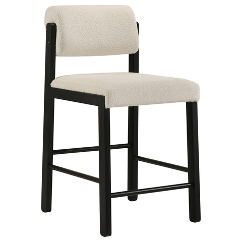 Graham Upholstered Counter Height Chair Cream and Black (Set of 2)