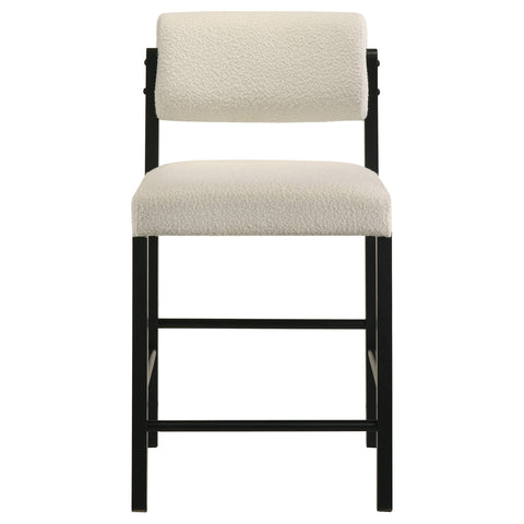 Graham Upholstered Counter Height Chair Cream and Black (Set of 2)