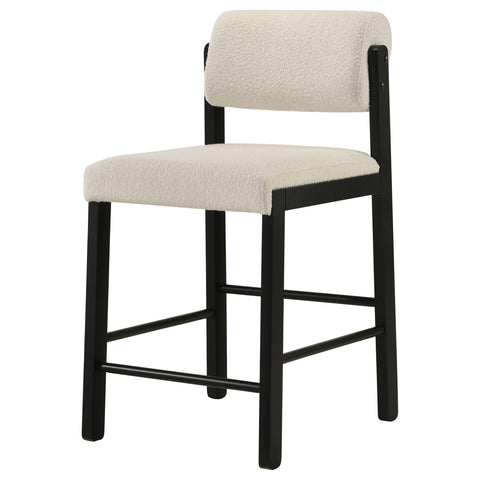 Graham Upholstered Counter Height Chair Cream and Black (Set of 2)