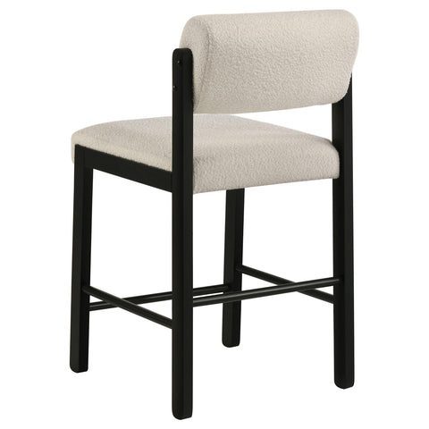 Graham Upholstered Counter Height Chair Cream and Black (Set of 2)