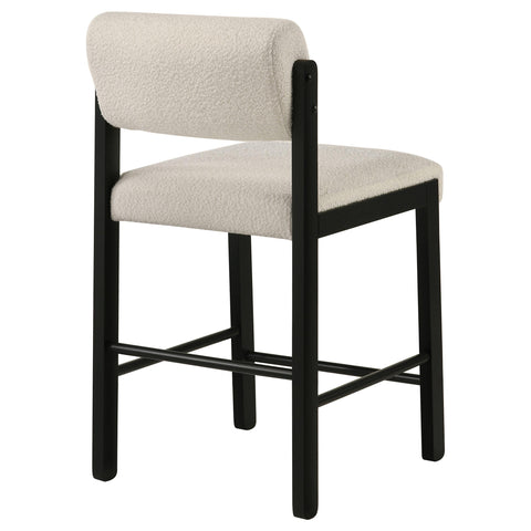 Graham Upholstered Counter Height Chair Cream and Black (Set of 2)