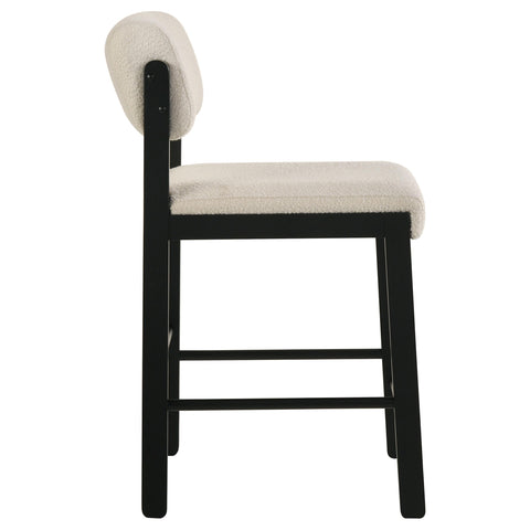 Graham Upholstered Counter Height Chair Cream and Black (Set of 2)