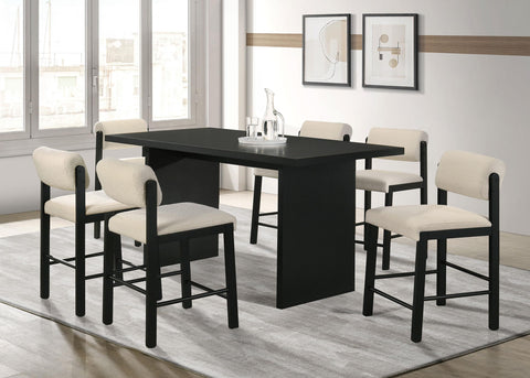 Graham Upholstered Counter Height Chair Cream and Black (Set of 2)