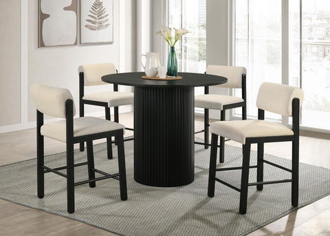 Graham Upholstered Counter Height Chair Cream and Black (Set of 2)