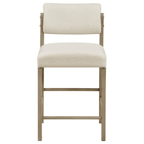 Graham Upholstered Counter Height Chair Cream and Natural Oak (Set of 2)