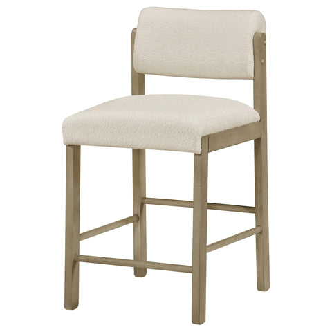 Graham Upholstered Counter Height Chair Cream and Natural Oak (Set of 2)