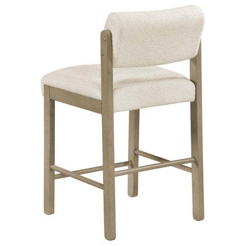 Graham Upholstered Counter Height Chair Cream and Natural Oak (Set of 2)