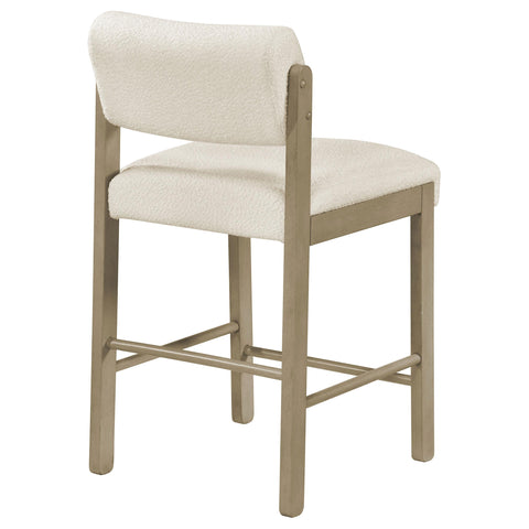 Graham Upholstered Counter Height Chair Cream and Natural Oak (Set of 2)