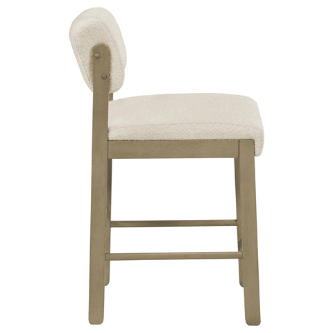 Graham Upholstered Counter Height Chair Cream and Natural Oak (Set of 2)
